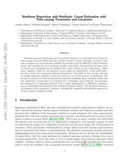 Nonlinear Regression with Residuals: Causal Estimation with Time-varying
  Treatments and Covariates