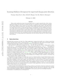 Learning Sinkhorn divergences for supervised change point detection