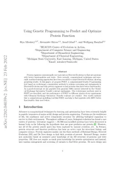 Using Genetic Programming to Predict and Optimize Protein Function