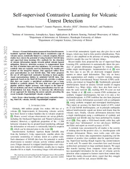 Self-supervised Contrastive Learning for Volcanic Unrest Detection