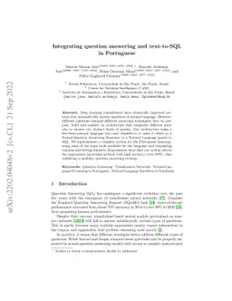 Integrating question answering and text-to-SQL in Portuguese