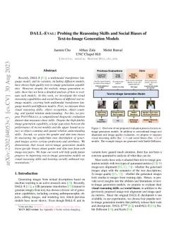 DALL-Eval: Probing the Reasoning Skills and Social Biases of
  Text-to-Image Generation Models