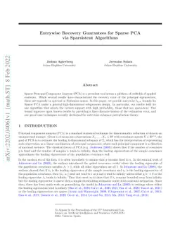 Entrywise Recovery Guarantees for Sparse PCA via Sparsistent Algorithms