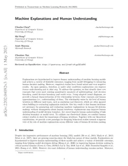 Machine Explanations and Human Understanding