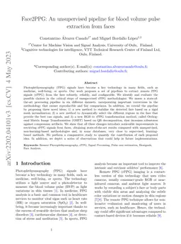 Face2PPG: An unsupervised pipeline for blood volume pulse extraction
  from faces