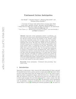 Untrimmed Action Anticipation