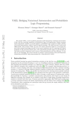 VAEL: Bridging Variational Autoencoders and Probabilistic Logic
  Programming