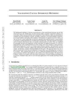 Validating Causal Inference Methods