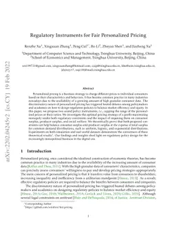 Regulatory Instruments for Fair Personalized Pricing