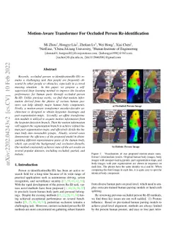 Motion-Aware Transformer For Occluded Person Re-identification