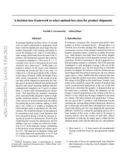 A decision-tree framework to select optimal box-sizes for product
  shipments