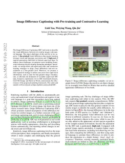 Image Difference Captioning with Pre-training and Contrastive Learning