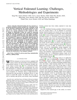 Vertical Federated Learning: Challenges, Methodologies and Experiments