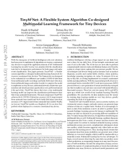 TinyM$^2$Net: A Flexible System Algorithm Co-designed Multimodal
  Learning Framework for Tiny Devices