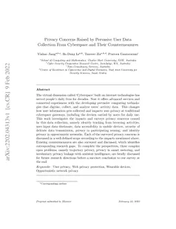 Privacy Concerns Raised by Pervasive User Data Collection From
  Cyberspace and Their Countermeasures