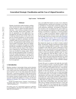 Generalized Strategic Classification and the Case of Aligned Incentives