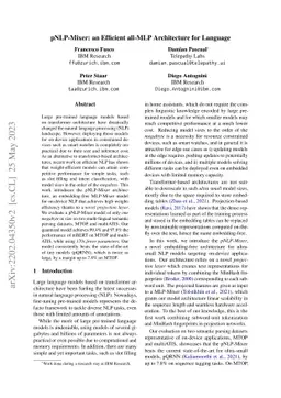 pNLP-Mixer: an Efficient all-MLP Architecture for Language