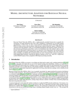Model Architecture Adaption for Bayesian Neural Networks