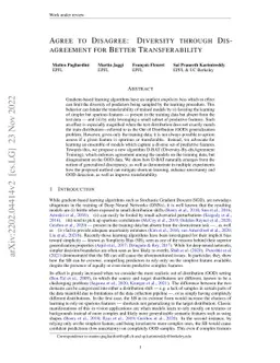Agree to Disagree: Diversity through Disagreement for Better
  Transferability