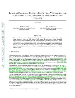 Towards Empirical Process Theory for Vector-Valued Functions: Metric
  Entropy of Smooth Function Classes