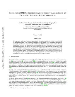 Revisiting QMIX: Discriminative Credit Assignment by Gradient Entropy
  Regularization