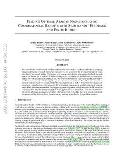 Finding Optimal Arms in Non-stochastic Combinatorial Bandits with
  Semi-bandit Feedback and Finite Budget