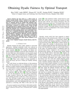 Obtaining Dyadic Fairness by Optimal Transport