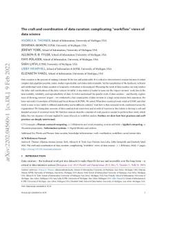 The craft and coordination of data curation: complicating "workflow"
  views of data science