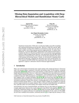 Missing Data Imputation and Acquisition with Deep Hierarchical Models
  and Hamiltonian Monte Carlo