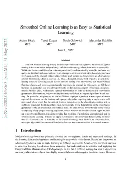 Smoothed Online Learning is as Easy as Statistical Learning