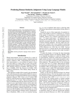 Predicting Human Similarity Judgments Using Large Language Models