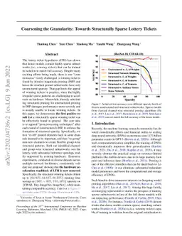 Coarsening the Granularity: Towards Structurally Sparse Lottery Tickets