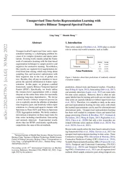 Unsupervised Time-Series Representation Learning with Iterative Bilinear
  Temporal-Spectral Fusion