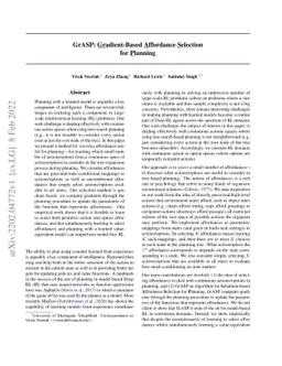 GrASP: Gradient-Based Affordance Selection for Planning