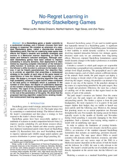 No-Regret Learning in Dynamic Stackelberg Games