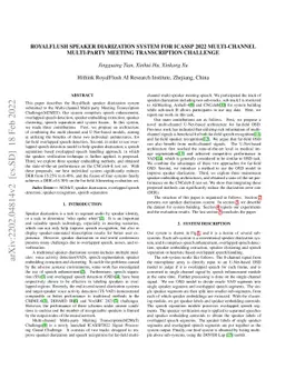 Royalflush Speaker Diarization System for ICASSP 2022 Multi-channel
  Multi-party Meeting Transcription Challenge