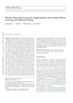 Weakly-Supervised Semantic Segmentation with Visual Words Learning and
  Hybrid Pooling