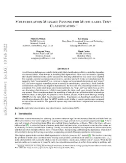 Multi-relation Message Passing for Multi-label Text Classification