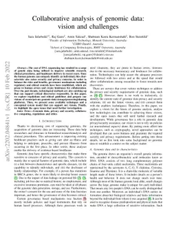 Collaborative analysis of genomic data: vision and challenges