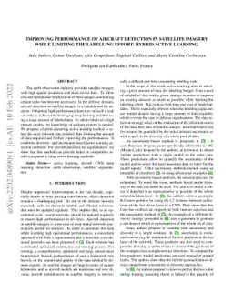 Improving performance of aircraft detection in satellite imagery while
  limiting the labelling effort: Hybrid active learning
