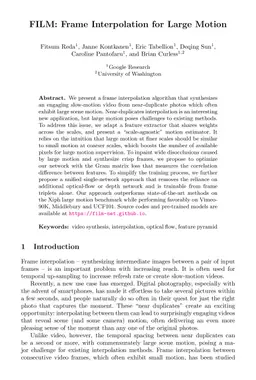 FILM: Frame Interpolation for Large Motion