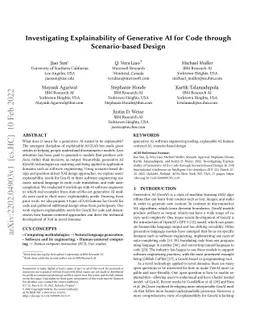 Investigating Explainability of Generative AI for Code through
  Scenario-based Design