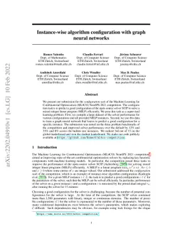 Instance-wise algorithm configuration with graph neural networks