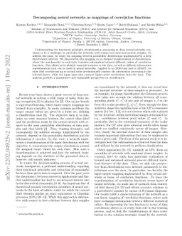 Decomposing neural networks as mappings of correlation functions