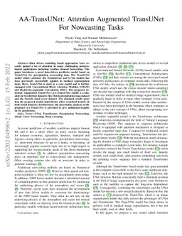 AA-TransUNet: Attention Augmented TransUNet For Nowcasting Tasks