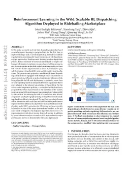 Reinforcement Learning in the Wild: Scalable RL Dispatching Algorithm
  Deployed in Ridehailing Marketplace