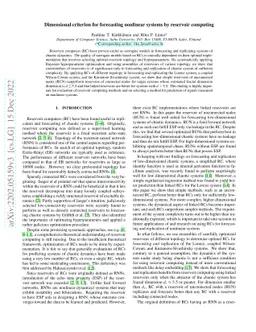 Dimensional criterion for forecasting nonlinear systems by reservoir
  computing