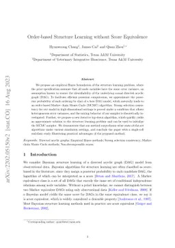 Order-based Structure Learning without Score Equivalence