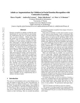 Adults as Augmentations for Children in Facial Emotion Recognition with
  Contrastive Learning