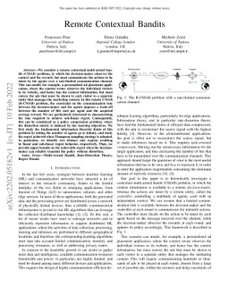 Remote Contextual Bandits